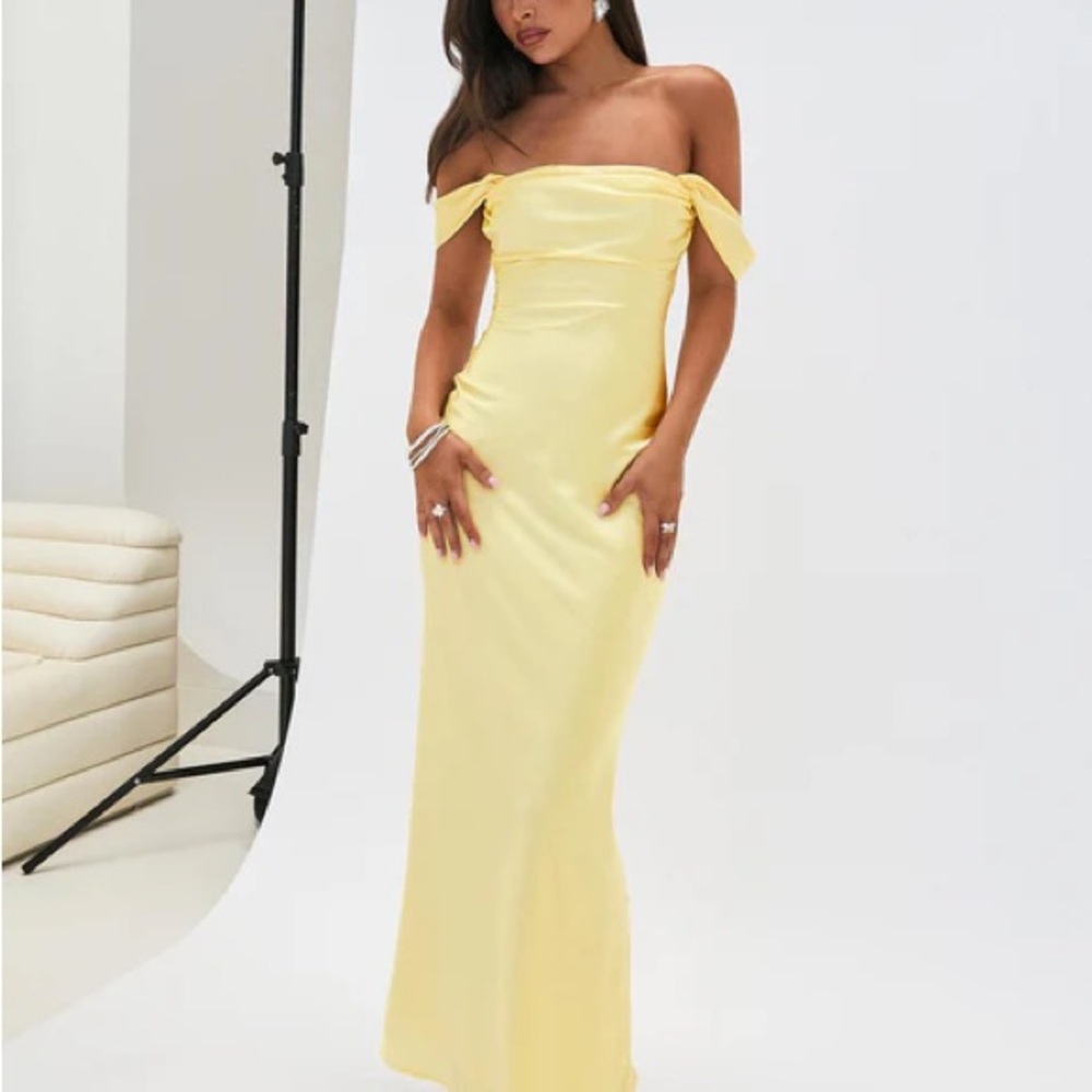 Princess Polly Azura Off The Shoulder Maxi Dress Yellow